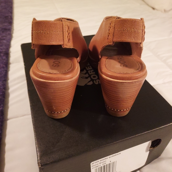 EUC Sorel After Hours slingbacks, camel, size 8 - Picture 7 of 9